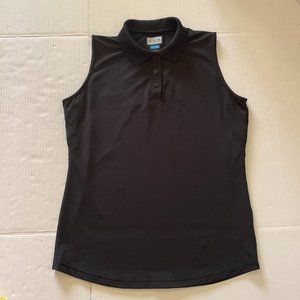 AUR Active Womens Black Sleeveless Polo Style Golf Shirt Size Medium